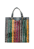 Rainbow Tote, &pound;120, Handbags, Green/Red/Yellow, PVC/Snake, Back view